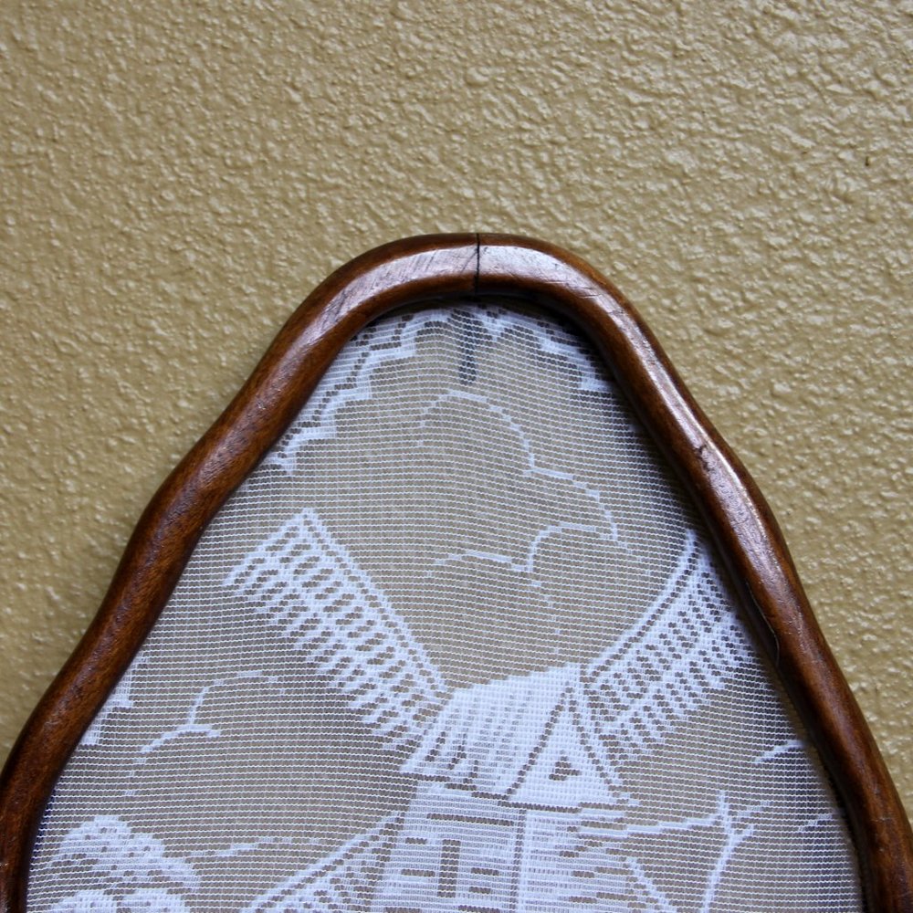 Set of 2 Framed Lace Wall Art Windmill and Lady in Bonnet, Chain Broken - Picture 5 of 11